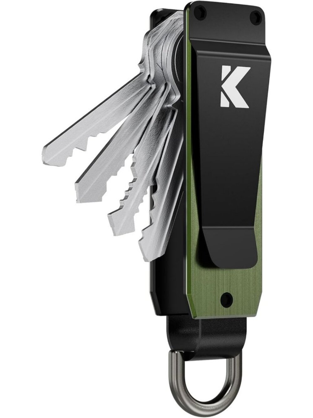 Compact Minimalist Key Organizer for Men - Metal Key Holder, Secures 2-5 Keys